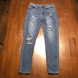 Wax Jean Los Angeles Distressed Blue Skinny Jeans
